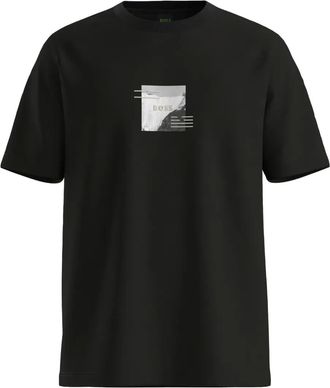 BOSS T-shirt met grafische print - Zwart