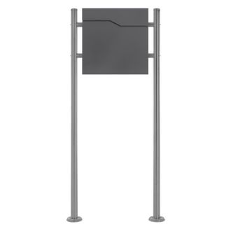 ML Design Ecd Germany Buz&oacute;n De Correo Con Soporte Antracita Para Cartas Con Compartimento Para Peri&oacute;dico 37 X 37 X 11 Cm Acero Inoxidable Con 2 Llaves Solapa De