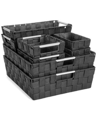 Sorbus 9Pc Variety Size Hand-Woven Storage Baskets