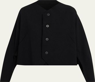 Issey Miyake Campagne Stretch Cotton Cardigan