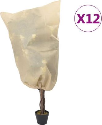 vidaXL Cubiertas Para Plantas Con Cord&oacute;n 12 Uds 70 G/m&sup2; 0,8x1,2 M Vidaxl
