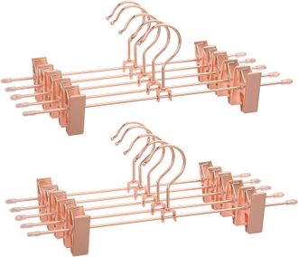 OEM Juego De 10 Perchas Met&aacute;licas Para Pantalones (31 Cm) Con 2 Pinzas Antideslizantes, Ideales Para Faldas, Pantalones Y Ropa Interior. Ahorran Espacio, 