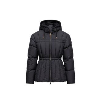 Moncler Moncler Estom Vertical-quilted Hooded Short Down Jacket, Women, Black, Size: 00
