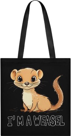 Generic Im A WEASEL Tote Bag for Women Men Shoulder Bags Purses Pouch Handbags