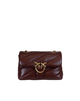 Pinko Love Bag Puff Medium Shoulder Bag Wine Red/Antique Gold