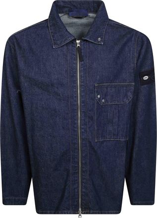 Stone Island Indigo Denim Zip Closure Jacket