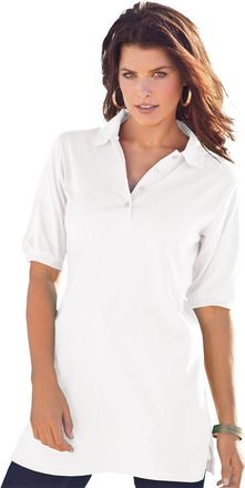 Roaman's Oversized Polo Tunic in White at Nordstrom, Size 36