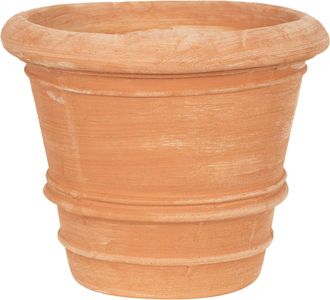 Biscottini International Biscottini - Jarr&oacute;n De Terracota Lisa Macetero De Exterior Jarr&oacute;n Redondo Jardinera De Jard&iacute;n Jarr&oacute;n Para Flores Hecho A Mano Made In Italy