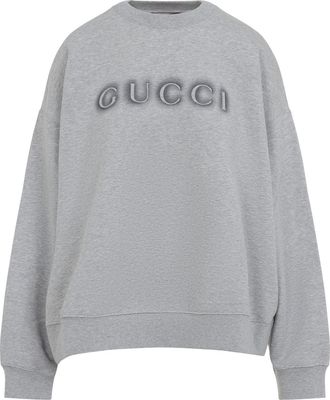 Gucci Womens Cotton Sweatshirt - Grey - Size X-Small