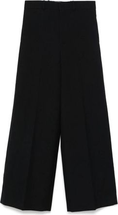 Carven Wijde broek - Dames - Wijde Broeken - Zwart - S - Wol - Broeken