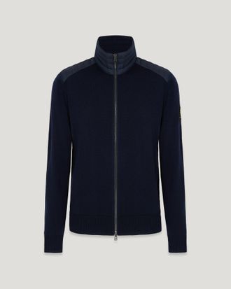Belstaff C&aacute;rdigan Con Cremallera Kelby Para Hombre Lana Merina Tinta Oscura 2xl