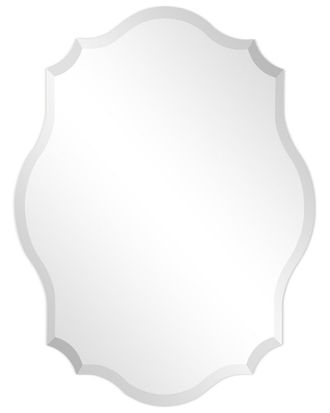 Empire Art Direct Frameless Beveled Oblong Scalloped Wall Mirror
