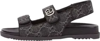 Gucci GG Sandals Black Grey Denim 771575-FACVP-8446