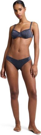 Onia Chiara Mid-Rise Bikini Bottom in Noir Navy at Nordstrom, Size X-Large