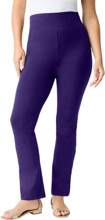 Roaman's Essential Stretch Yoga Pant in Midnight Violet at Nordstrom, Size 32