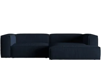 MICADONI Modulares 4-Sitzer Design Ecksofa Nuria mit Eckteil rechts - Samtbezug