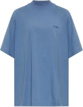 The Attico T-shirt met schouderpaddings - Dames - T-shirts - Blauw - 2XS - Katoen - Tops