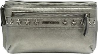 Jimmy Choo London Tweedehands leren schoudertassen - Dames - Vintage Heuptassen - Grijs - ONE Size - Vintage
