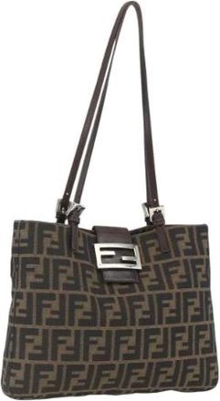 Fendi Pre-owned Canvas Schoudertas - Dames - Vintage Schoudertas - Bruin - ONE Size - Vintage