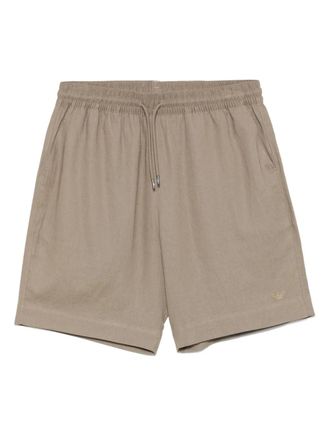 Emporio Armani logo-embroidered shorts - Brown