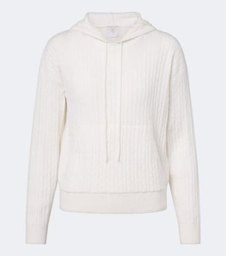 Eleventy Cable-knit cashmere hoodie