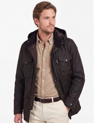 Barbour winterjas bruin effen normale fit