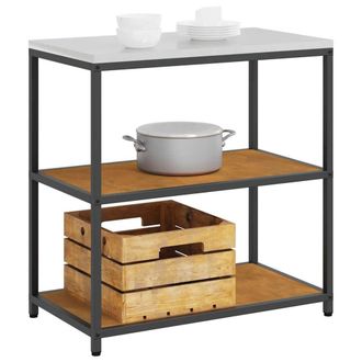 Berkfield Home Kitchen Storage Shelf with Storage Rusty Weathering steel in Brown