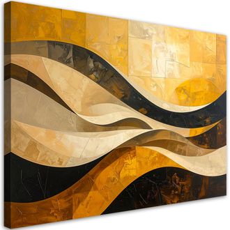 Feeby Cuadro Sobre Lienzo, Abstracci&oacute;n Ondas Imitaci&oacute;n Pintura, 120x80