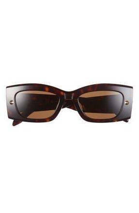Alexander McQueen 51mm Modified Cat Eye Sunglasses in Havana Havana Brown at Nordstrom Rack