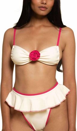 Montce Swim Devin Rosa Bikini Top In Cream Raspberry Binded