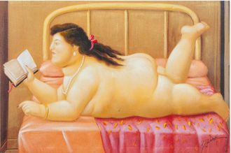 Biscottini International Biscottini - Cuadro &Oacute;leo Sobre La Tela Pintado A La Mano Nudit&agrave; Botero