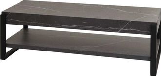 Hhg Non utilizzato] Porta tv Lowboard da salotto HHG 703 42x120x44cm ferro verniciato mdf effetto marmo