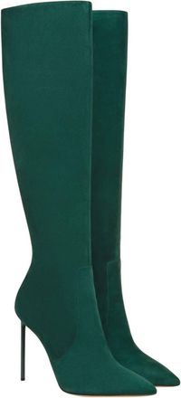 Bally Womens Barbra Knee High Leather Boots In Deep Emerald