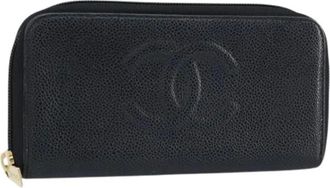 Chanel Pre-owned Wallets, female, Black, Size: ONE SIZE Pre-owned Leather Wallet