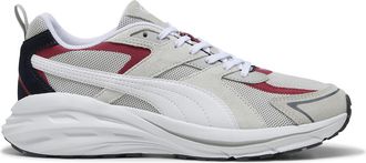 Puma Sneakers -Closure with Laces -Upper in Leather and Canvas -Fabric Lining -Rubber Sole, Feather Gray PUMA White Dark Crimson New Navy, 10.5 UK