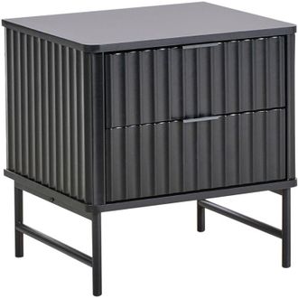 Beliani 2 Drawer Bedside Table GLASTONBURY Black
