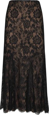 Self Portrait Fit-and-Flare Midi Rok - Dames - Midirokken - Zwart - 2XS - Rokken