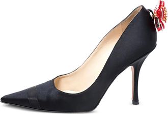 Jimmy Choo London Pumps a punta in raso 100mm - Nero