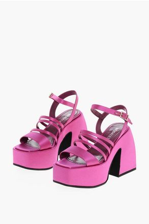 Nodaleto Sandali Platform CHIBI in Satin con Tacco Chunky 12cm taglia 36,5
