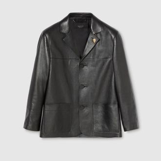 Gucci Soft Nappa Leather Jacket, Size 44 IT, Black, Ready-to-wear