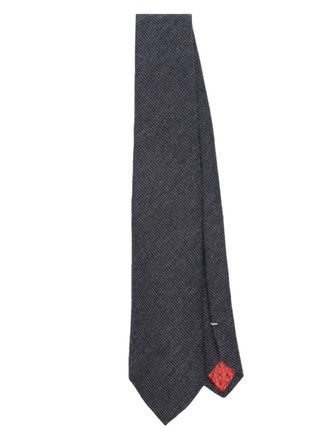 Canali patterned-jacquard tie - men - Cashmere/Silk - One Size - Grey