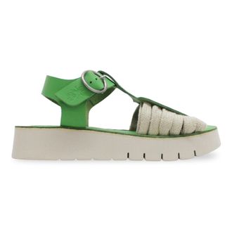 FLY London SARF251FLY Brooklyn Leather Womens Slingbacks Sandals - Green - Size:UK 6