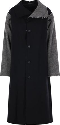 Yohji Yamamoto Jas met visgraatpatroon met knopen - Zwart