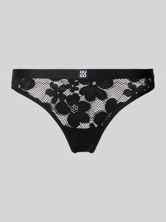 HUGO BOSS String in Spitzen-Optik Modell BLOOM LACE THONG in Black, Gr&ouml;&szlig;e XL
