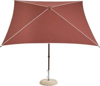 HAY Terrazza Sonnenschirm, quadratisch, 240 x 240 cm, off-white / burgundy