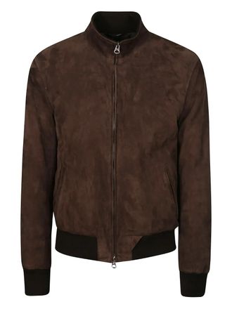 STEWART suede bomber jacket - Brown