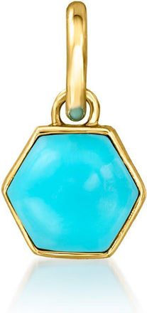 RS Pure by Ross-Simons Turquoise Geometric Charm in 14kt Yellow Gold