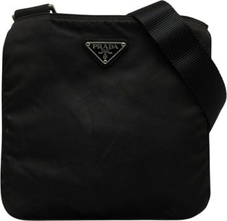 Prada Pre-owned Cross Body Bags, female, Black, Size: ONE SIZE Pre-owned Tessuto Crossbody Bag