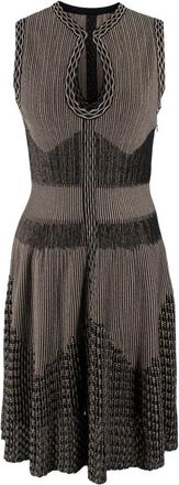 Alaia Metallic Jacquard Knit Skater Dress Size S