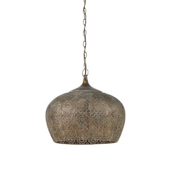 Light & Living Light & Living - L&aacute;mpara Colgante - Emine - Marr&oacute;n - Metal - E27